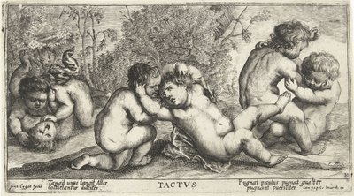Tres parejas de niños desnudos retozando
Tactvs (título en el objeto) de Joseph Antoine Cochet