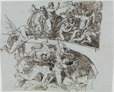 En el lago de brea de los traficantes de influencias, el consejero de Lucca (Infierno de Dante, Canto 21, V 34) de Joseph Anton Koch