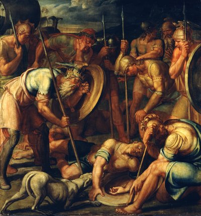 Escena de guerreros antiguos. Muerte de Antíloco de Joseph Anton Koch