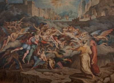 Dante y Virgilio en el segundo círculo del infierno, 1823 de Joseph Anton Koch