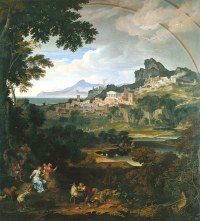 Alemán: Paisaje heroico con arco iris Paisaje heroico con arco iris de Joseph Anton Koch