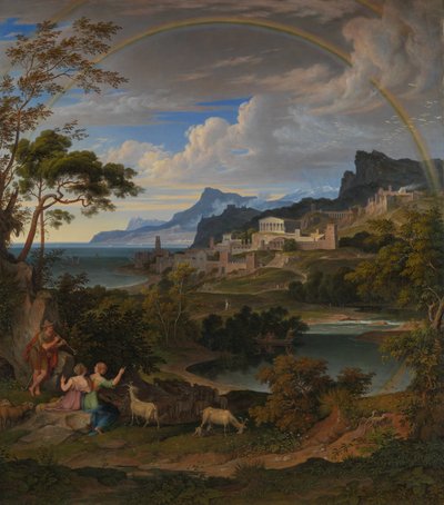 Paisaje heroico con arco iris, 1824 de Joseph Anton Koch