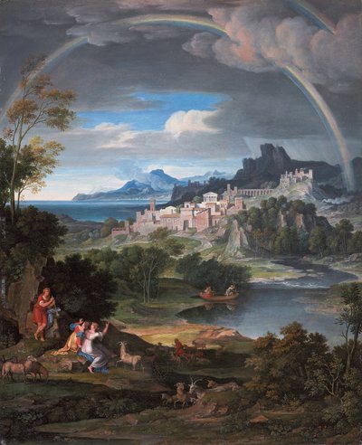Paisaje heroico con arco iris, 1806 de Joseph Anton Koch