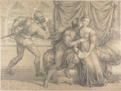 Paolo y Francesca, sorprendidos por Gianciotto Malatesta, 1809 de Joseph Anton Koch