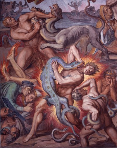 El infierno de La Divina Comedia de Dante - (detalle) de Joseph Anton Koch
