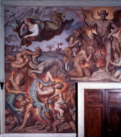El infierno de La Divina Comedia de Dante (detalle) de Joseph Anton Koch
