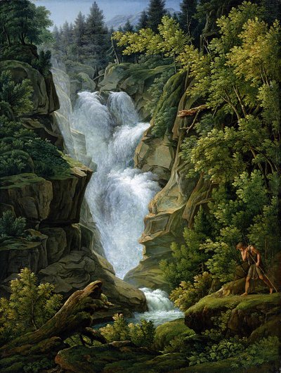 Cascada en las Tierras Altas de Berna, 1796 de Joseph Anton Koch