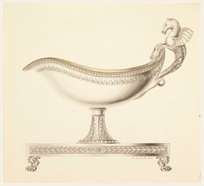 Dibujo, Alzado de un barco salsero, 1790-1825 de Joseph Anton Seethaler Ii
