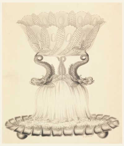 Diseño para una compotera de plata y cristal de Joseph Anton Seethaler Ii