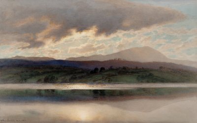 Atardecer en Esthwaite Water (acuarela) de Joseph Arthur Palliser Severn