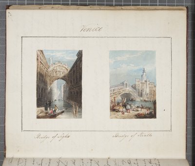 Venecia, pegado en el Diario de un viaje por Suiza e Italia de Thomas Moody, 1822 de Joseph Axe Sleap