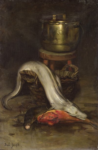 Naturaleza muerta con pescado y caldero de Joseph Bail