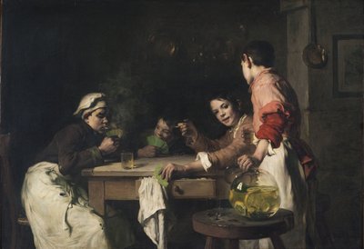 Los jugadores de cartas, hacia 1897 (óleo sobre lienzo) de Joseph Bail