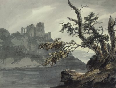 Castillo en ruinas cerca de un río de Joseph Barber