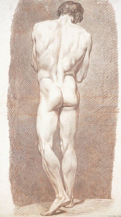 Estudio de un Desnudo Masculino, visto desde Atrás, 1774 de Joseph Benoît Suvée