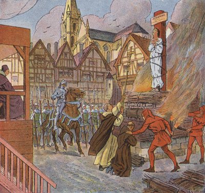 Juana de Arco es quemada en la hoguera por los ingleses en Rouen de Joseph Beuzon