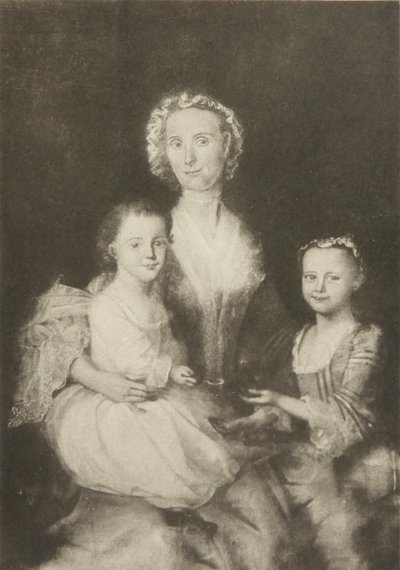 Anne Butterfield Tucker y sus hijos, Elizabeth y Nathaniel de Joseph Blackburn