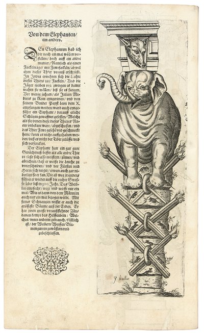 Columna con figura de un elefante, 1604 de Joseph Boillot