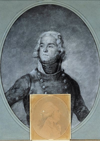 Retrato del General Louis Lazare Hoche (1768-1797) Abajo, retrato de Anarchasis Cloots (1755-1794), diputado en la Convención Nacional. Dibujo de Joseph Boze (1744/1745-1826) Siglo XVIII. Versalles, museo Lambinet de Joseph Boze