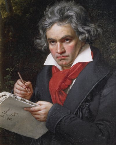 Retrato de Ludwig van Beethoven (1770-1827), compositor y pianista alemán, componiendo la Missa Solemnis de Joseph Carl Stieler