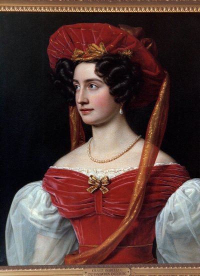 Retrato de mujer con sombrero rojo de Joseph Carl Stieler