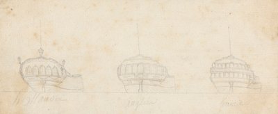 Popas decorativas de tres barcos de Joseph Cartwright