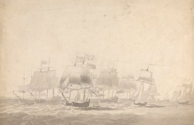Varios buques en formación para la batalla en mar gruesa de Joseph Cartwright
