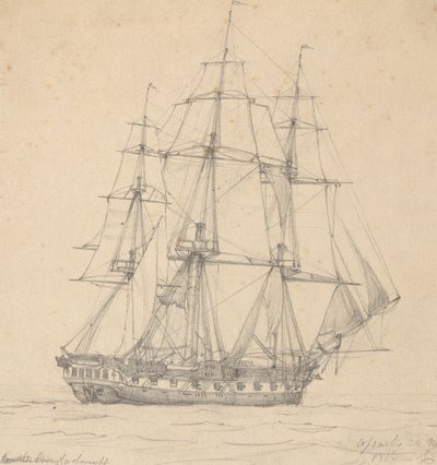 Fragata individual, popa a proa 1813 de Joseph Cartwright