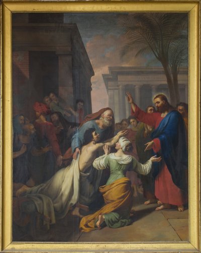 La Resurrección del hijo de la viuda de Naím. Nave de la Catedral de Sens de Joseph Chabord
