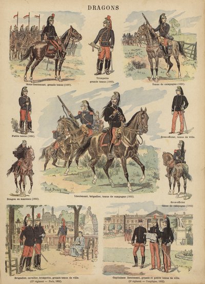 Dragones del ejército francés de Joseph Charles (after) Beuzon