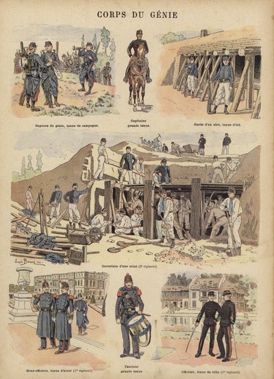 Ingenieros militares del ejército francés de Joseph Charles (after) Beuzon