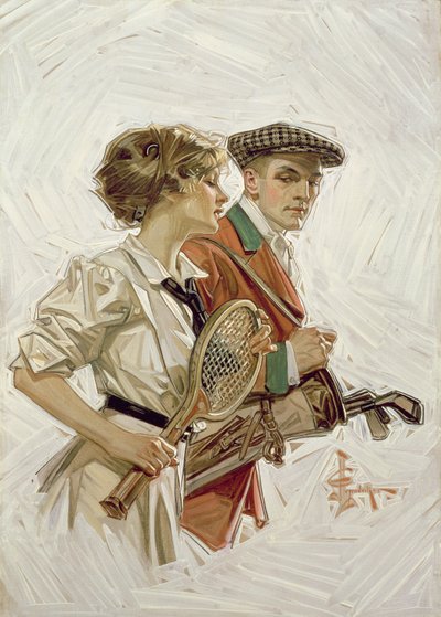 ¿Golf o tenis?, c.1915 (óleo sobre lienzo) de Joseph Christian Leyendecker