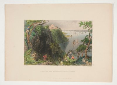 Villa en el Hudson, cerca de Weehawken, ilustración para Nathaniel Parker Willis de Joseph Clayton Bentley