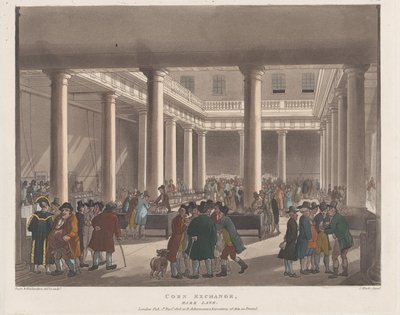 Bolsa de cereales, Mark Lane, 1 de septiembre de 1808 de Joseph Constantine Stadler