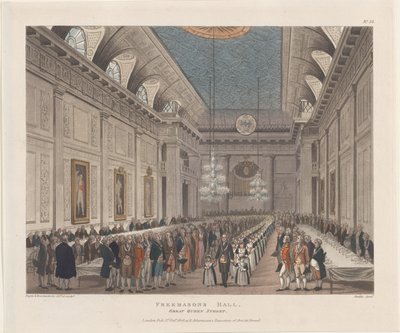 Salón de los masones, Great Queen Street, 1 de octubre de 1808 de Joseph Constantine Stadler