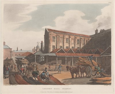 Mercado de Leaden Hall, 1 de enero de 1809 de Joseph Constantine Stadler