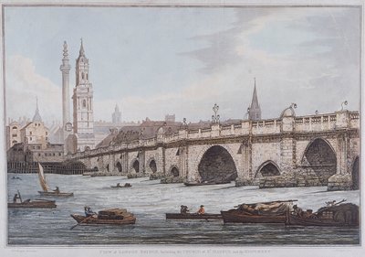 Puente de Londres antiguo, Londres, 1790 de Joseph Constantine Stadler
