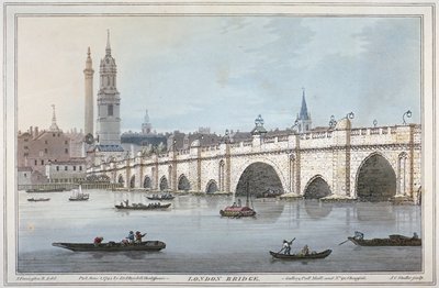 Puente de Londres antiguo, 1795 de Joseph Constantine Stadler
