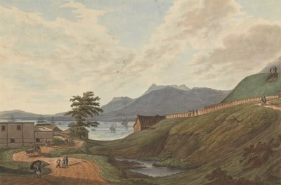 Soongey Lamou Hills Fuerte Marlborough, Benkulen, Sumatra, 1799 de Joseph Constantine Stadler