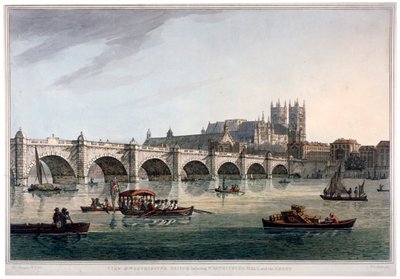 Puente de Westminster, Abadía de Westminster y Salón de Westminster, Londres de Joseph Constantine Stadler
