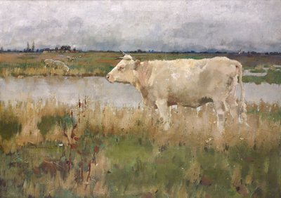 Un Pastizal en Lincolnshire, c.1882-3 de Joseph Crawhall