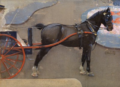 Caballo y carro con dama (acuarela y gouache sobre lino) de Joseph Crawhall