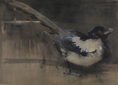 La urraca (gouache sobre lino) de Joseph Crawhall