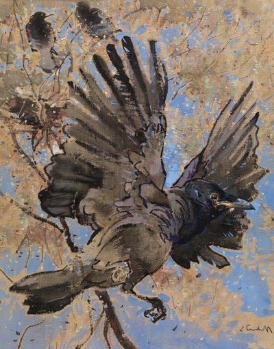 El nido de los grajos (gouache sobre lino) de Joseph Crawhall