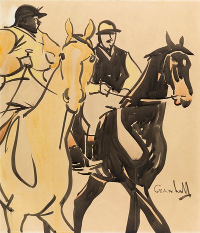 Two Gentleman Riders (gouache sobre tabla) de Joseph Crawhall