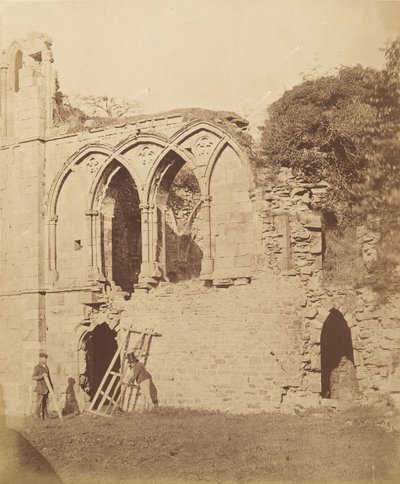 Abadía de Easby. El refectorio, 1850s de Joseph Cundall