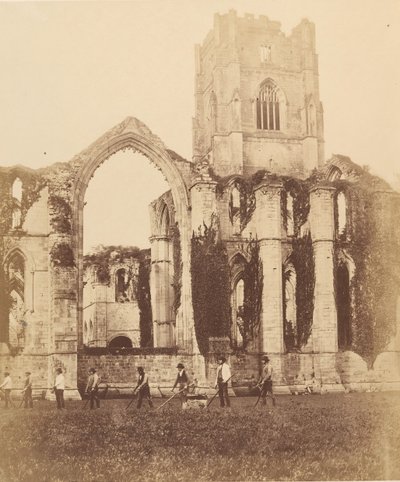 Abadía de Fountains. Ventana este y torre, 1850s de Joseph Cundall