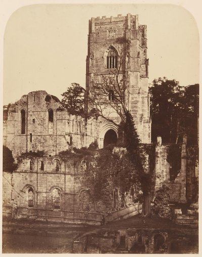 Abadía de Fountains. La Iglesia y la Sala Capitular, 1850s de Joseph Cundall