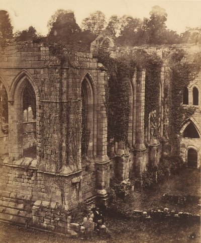 Abadía de Fountains. El Refectorio y la Cocina, 1850s de Joseph Cundall