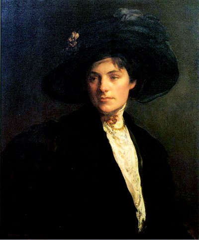 Mujer con Sombrero Negro, 1910 de Joseph DeCamp